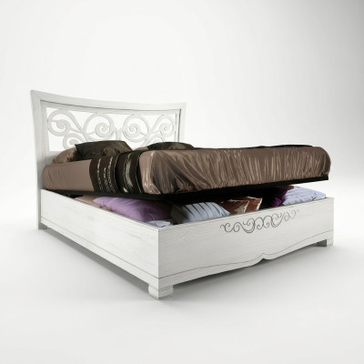 Telaio del letto Letto matrimoniale Letto di lusso Letti in legno Cornice del letto Bianco Design Moderno Nuovo