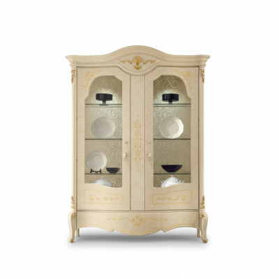 Vetrina italiana di lusso Mobili italiani Vetrine Armadio con cassetti in vetro Design armadietto