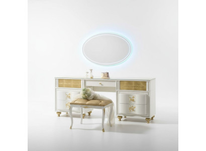 Set lussuoso, specchio da toeletta XXL, console, comò camera da letto moderna completa
