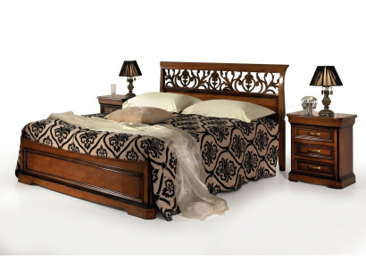 Camera da letto italiana Mobili Letto Comodino Letto in legno massello Set di 3 pieces