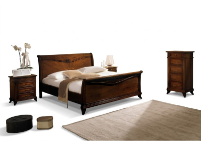 Letto classico Mobili di lusso Letti Arredamento da camera Comodino 2x 3 pezzi.