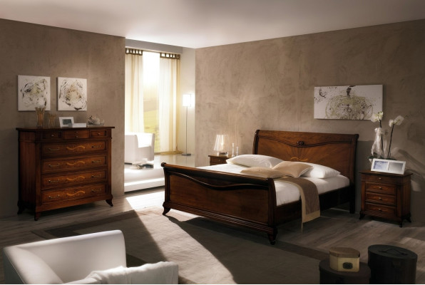 Letto classico di lusso Chesterfield in pelle per camera da letto in stile antico per hotel.