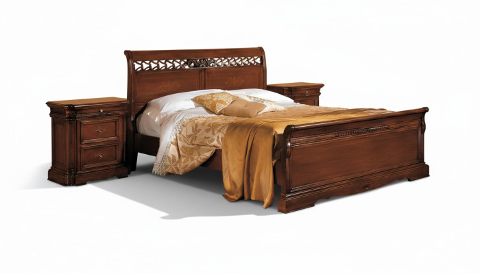 Letto matrimoniale in legno massello Mobili da camera da letto Design Letto Vaccari cav giovanni