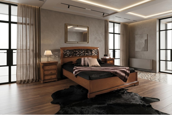 Legno Letto matrimoniale Letti Legno massello Camera da letto Mobili Vaccari cav giovanni Letto.