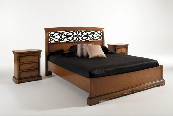 Legno Letto matrimoniale Letti Legno massello Camera da letto Mobili Vaccari cav giovanni Letto.