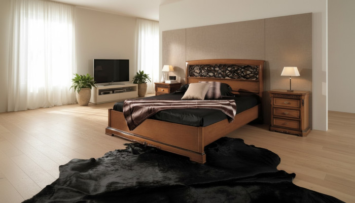 Camera da letto, set di mobili in stile italiano, comodino, legno massiccio, 3 pezzi.