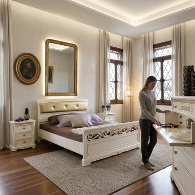 Letto Camera da letto Mobili Arredamento Set completo Set doppio Letti 3 pezzi.