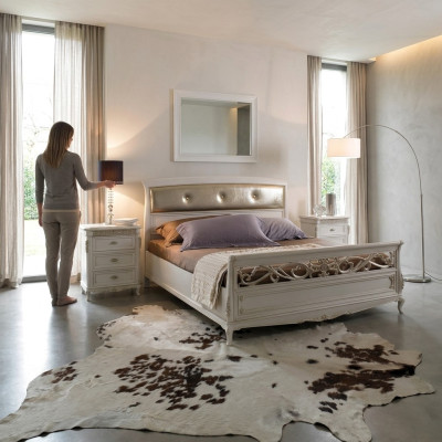 Design Mobili camera da letto Letto matrimoniale in legno massello Vaccari cav giovanni Mobili Nuovi