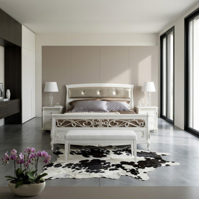Design Mobili camera da letto Letto matrimoniale in legno massello Vaccari cav giovanni Mobili Nuovi