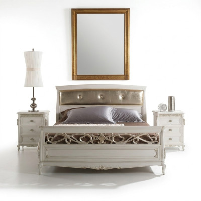 Design Mobili camera da letto Letto matrimoniale in legno massello Vaccari cav giovanni Mobili Nuovi