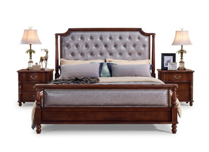 Camera da letto Letto Comodino Letti Legno Gruppo Design Doppio Set 3 pezzi.