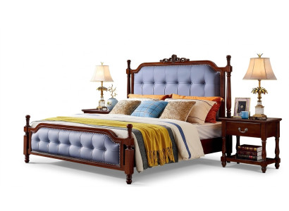 Camera da letto Letto Comodini Set di lenzuola in legno Struttura del letto Set 3 pezzi.