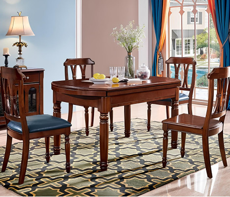 Set completo di tavolo da pranzo + 6 sedie, gruppo da sala da pranzo in legno.   Set completo di tavolo da pranzo + 6 sedie, gruppo per la sala da pranzo in legno.
