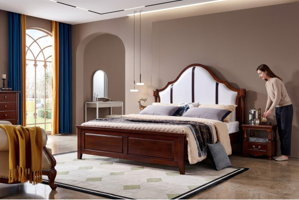 Letto 2 comodini 3 pezzi set camera da letto mobili classici lussuosi letti