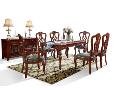 Set completo tavolo da pranzo + 6 sedie Set da pranzo Gruppo da pranzo Tavolo in legno Tavoli da tavola 7 pezzi