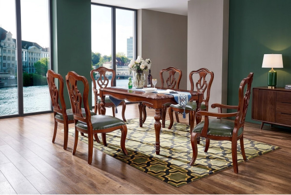 Tavolo Tavolo da pranzo Design Mobili Sala da pranzo Tavolo in legno Stile di campagna di lusso