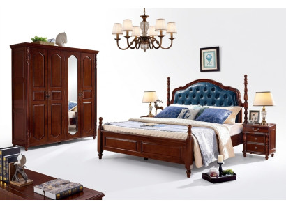 Set da camera da letto 4 pezzi Classico Letto + 2 comodini Armadio