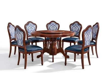 Completo set da pranzo in legno sedie gruppo da pranzo mobili di lusso 6.