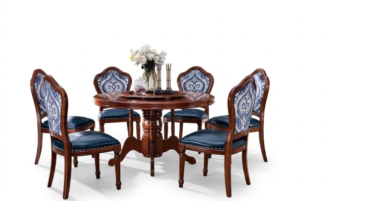 Sala da pranzo Tavoli rotondi Tavolo da pranzo Design Tavolo Mobili Legno massello Lusso