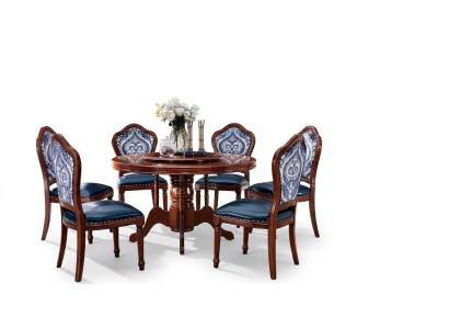 Sala da pranzo Tavoli rotondi Tavolo da pranzo Design Tavolo Mobili Legno massello Lusso