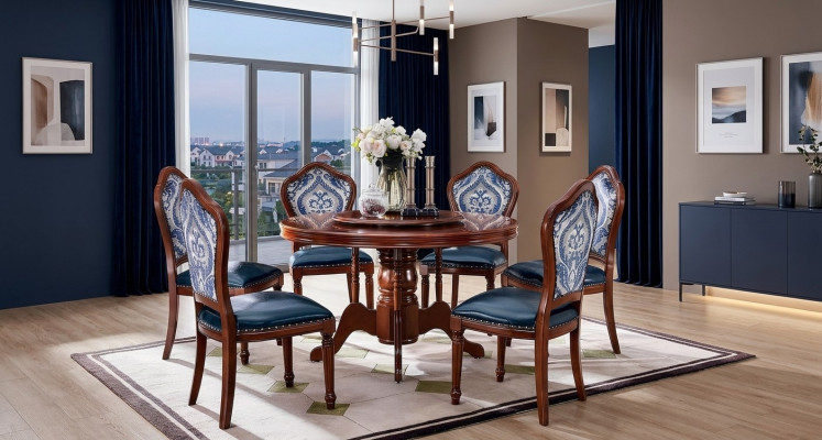 Tavolo da pranzo + set da pranzo con 6 sedie Design mobili da tavolo da pranzo 7 pezzi