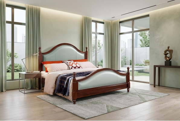 Letto Letto matrimoniale Letto in legno Mobili in legno massiccio Camera da letto in legno Letti