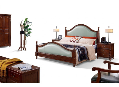 Letto di design Mobili di lusso 2 comodini Set camera da letto 3 pezzi