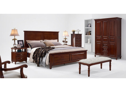 Letto Camera da letto Set Design Letti 2x Comodini 3 pezzi Struttura del letto