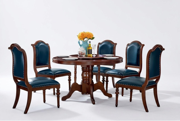 Set completo di tavolo da pranzo con 6 sedie, set da pranzo in legno 7 pezzi.