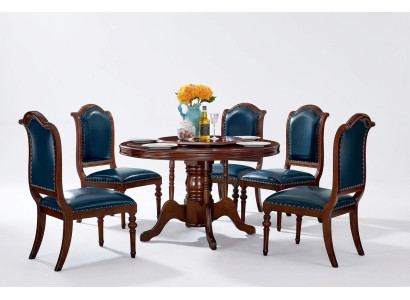 Set completo di tavolo da pranzo con 6 sedie, set da pranzo in legno 7 pezzi.