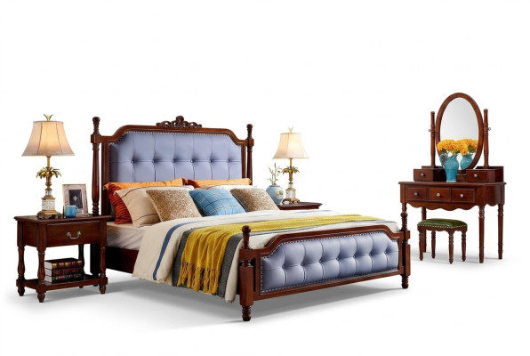 Design Camera da letto Set completo Letto Comodini Toeletta 5 pezzi