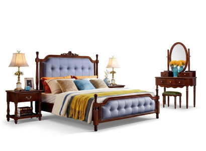 Design Camera da letto Set completo Letto Comodini Toeletta 5 pezzi