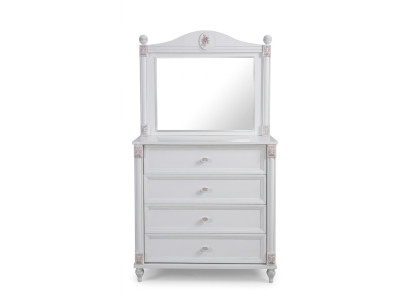 Comò con specchio camera dei bambini armadio per bambini ragazza camera da letto bianco mobili