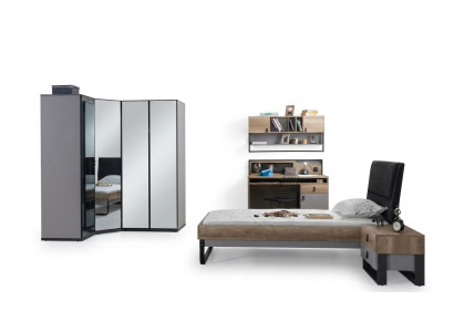 Camera dei bambini camera da letto per giovani set letto armadio angolare armadio scrivania mobili 4 pezzi