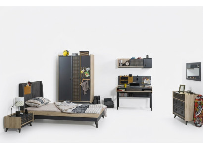 Stanze giovanili per bambini Comodino Armadio Moderno Camera da letto Comodino Tavolo 5 pezzi.