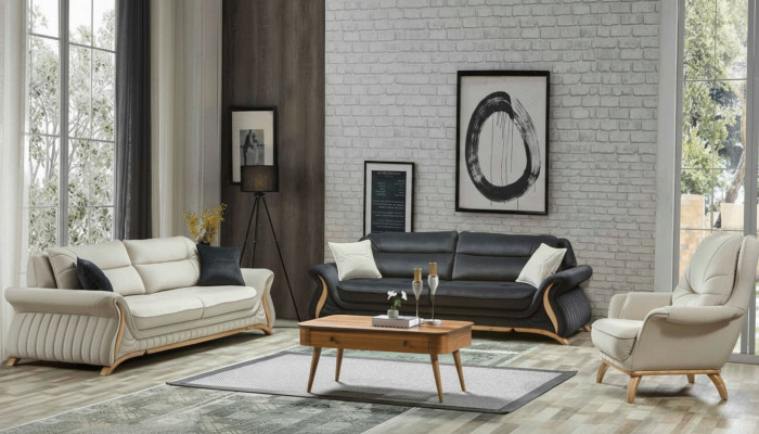 Design divano imbottito poltrona set set 3+3+1 3 pezzi set