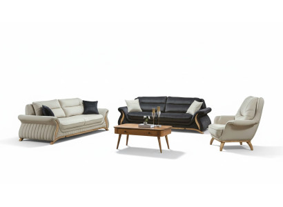 Design divano imbottito poltrona set set 3+3+1 3 pezzi set