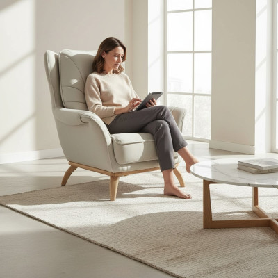 Poltrona Rivestimento Posto a sedere Design Divano Poltrona Relax Similpelle Lounge Soggiorno