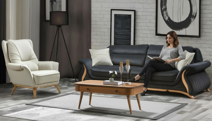 Divano design 3+1 posti poltrona divano imbottito lusso classico in ecopelle couches.