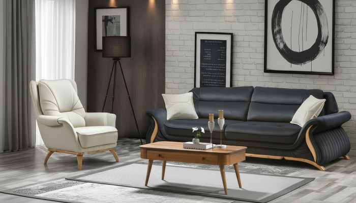 Divano design 3+1 posti poltrona divano imbottito lusso classico in ecopelle couches.