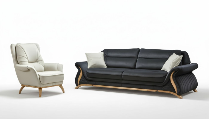 Divano design 3+1 posti poltrona divano imbottito lusso classico in ecopelle couches.