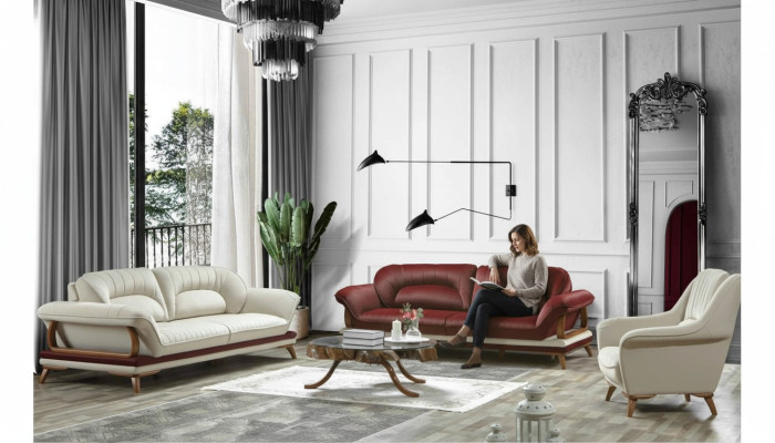 Set di divani di lusso - divano a 3 posti + 3 posti + 1 poltrona 3 pezzi Set
