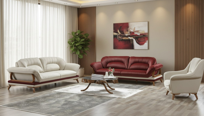 Set di divani di lusso - divano a 3 posti + 3 posti + 1 poltrona 3 pezzi Set