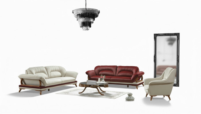 Set di divani di lusso - divano a 3 posti + 3 posti + 1 poltrona 3 pezzi Set
