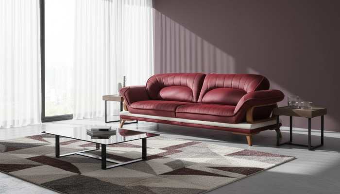 Divano 3 posti Design Divani Imbottiti Classico Sedile Tre Posti Tessuto.