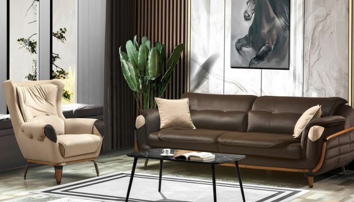 Divano 3 posti Poltrona Design Imbottitura Seduta Design Classico Salotto