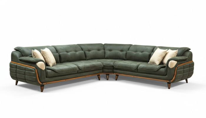 Design divano ad angolo a L Imbottitura di lusso per soggiorno in stile morbido