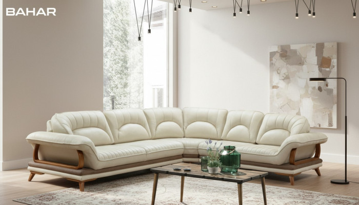 Design tessuto divano a L a forma di divano Design imbottito Classico divano angolare