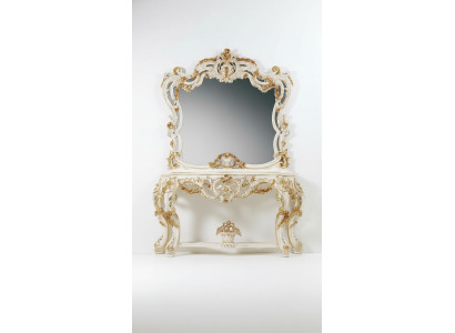Specchio classico Tavolo da trucco in legno bianco da sala da pranzo camere da letto Mobili 2 pezzi