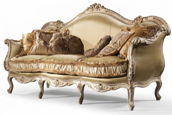 Divano in tessuto Sofa Couch Divano imbottito Divano a 3 posti Sofà Art Déco a tre posti Nuovo